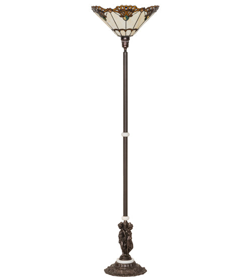 Meyda Tiffany Lighting 228408 Shell With Jewels One Light Floor Lamp Lamp Bronze / Dark