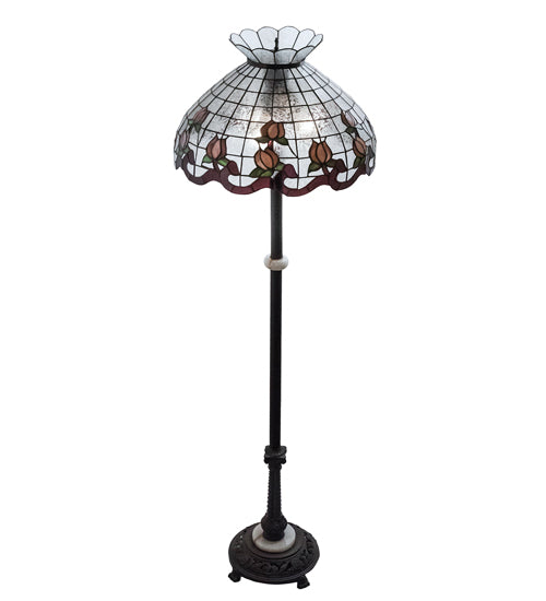 Meyda Tiffany Lighting 228519 Roseborder Three Light Floor Lamp Lamp Bronze / Dark