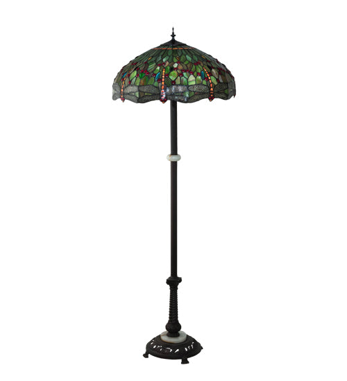 Meyda Tiffany Lighting 228851 Tiffany Hanginghead Dragonfly Three Light Floor Lamp Lamp Bronze / Dark