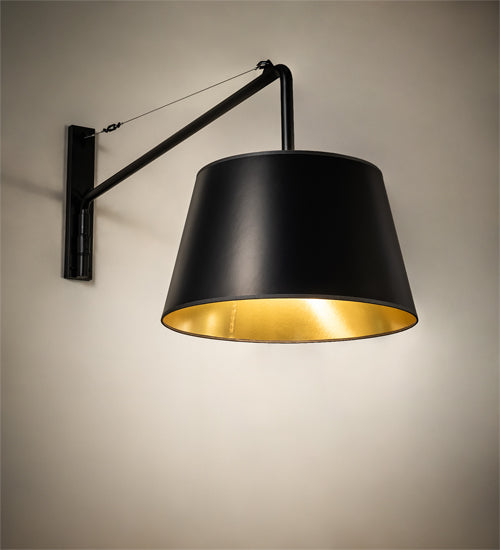 Meyda Tiffany Lighting 229057 Cilindro One Light Swing Arm Wall Sconce Lamp Bronze / Dark