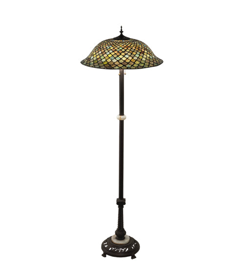 Meyda Tiffany Lighting 229070 Fishscale Three Light Floor Lamp Lamp Bronze / Dark