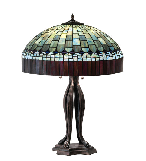 Meyda Tiffany Lighting 229128 Tiffany Candice Three Light Table Lamp Lamp Bronze / Dark