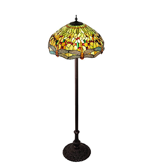 Meyda Tiffany Lighting 229131 Tiffany Hanginghead Dragonfly Three Light Floor Lamp Lamp Bronze / Dark