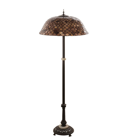 Meyda Tiffany Lighting 230384 Fishscale Three Light Floor Lamp Lamp Bronze / Dark