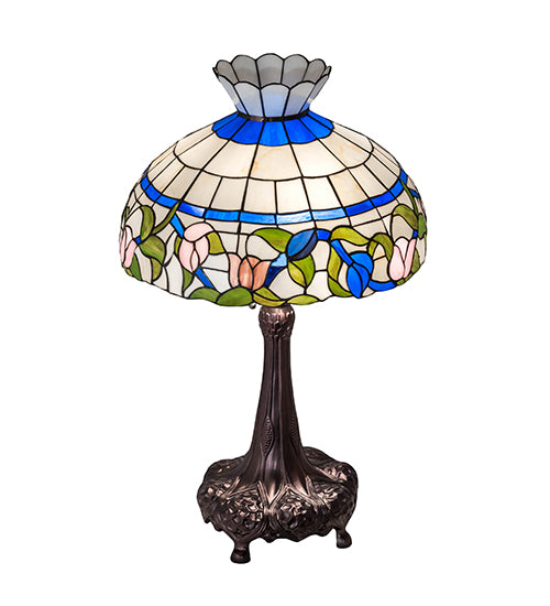 Meyda Tiffany Lighting 230475 Rose Vine Three Light Table Lamp Lamp Bronze / Dark