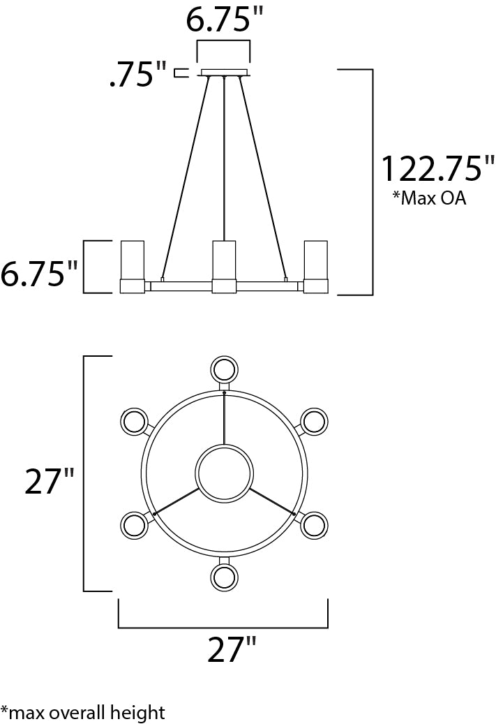 Maxim Silo 23077CLFTPC/BUL Chandelier Light - Polished Chrome