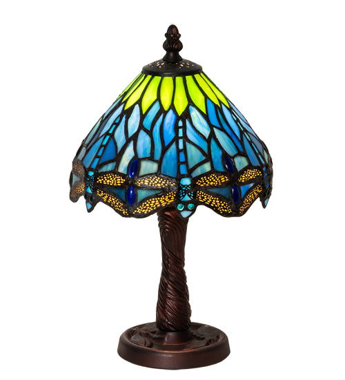 Meyda Tiffany Lighting 230981 Tiffany Hanginghead Dragonfly One Light Table Lamp Lamp Bronze / Dark