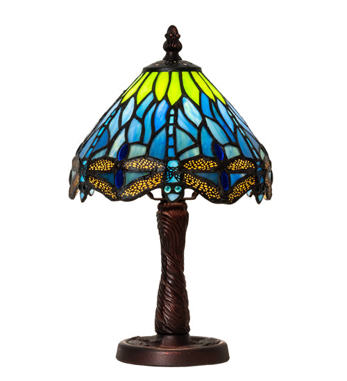 Meyda Tiffany Lighting 230981 Tiffany Hanginghead Dragonfly One Light Table Lamp Lamp Bronze / Dark