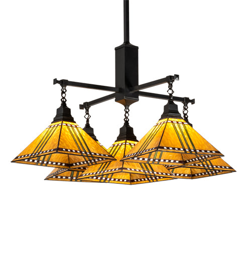 Meyda Tiffany Prairie Corn 231650 Chandelier Light - Craftsman Brown
