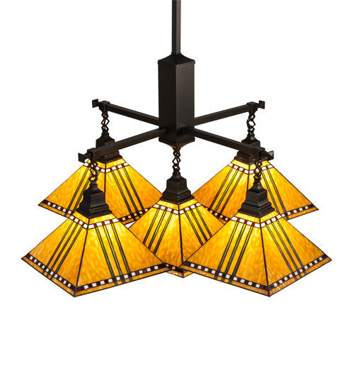 Meyda Tiffany Prairie Corn 231650 Chandelier Light - Craftsman Brown