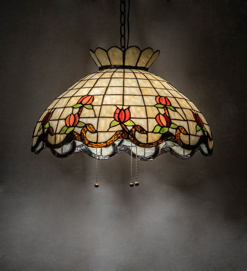 Meyda Tiffany Roseborder 232767 Chandelier Light - Mahogany Bronze