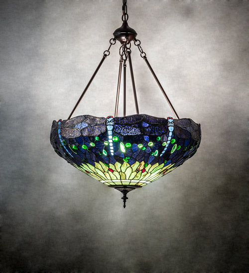 Meyda Tiffany Tiffany Hanginghead Dragonfly 232781 Chandelier Light - Mahogany Bronze