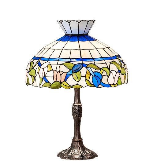 Meyda Tiffany Lighting 232796 Rose Vine Three Light Table Lamp Lamp Bronze / Dark