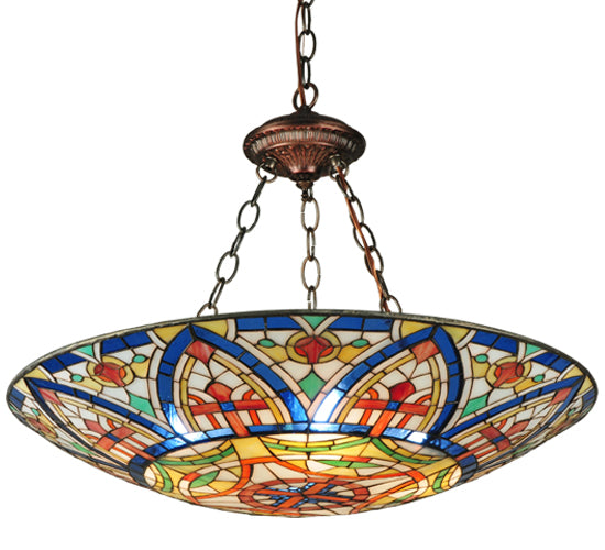 Meyda Tiffany Church Dome 23296 Pendant Light - Mahogany Bronze