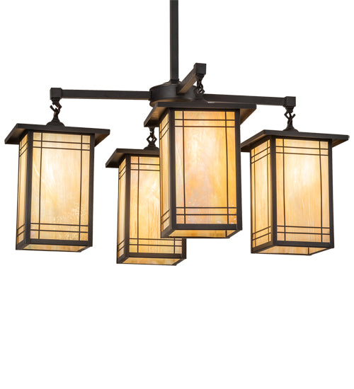 Meyda Tiffany Prairie Mission 233239 Chandelier Light - Craftsman Brown