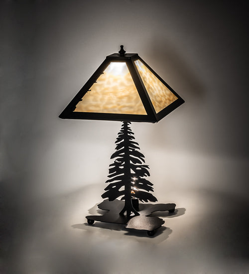 Meyda Tiffany Lighting 233592 Tall Pines Two Light Table Lamp Lamp Bronze / Dark