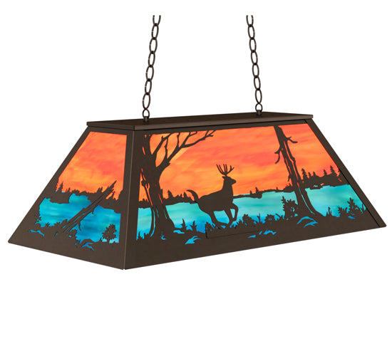 Meyda Tiffany Deer At Lake 233909 Pendant Light - Timeless Bronze