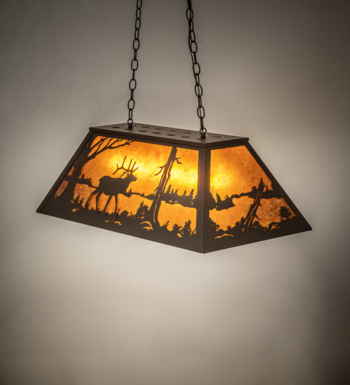 Meyda Tiffany Elk At Lake 234159 Pendant Light - Oil Rubbed Bronze