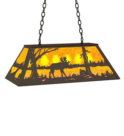 Meyda Tiffany Moose At Lake 234279 Pendant Light - Oil Rubbed Bronze