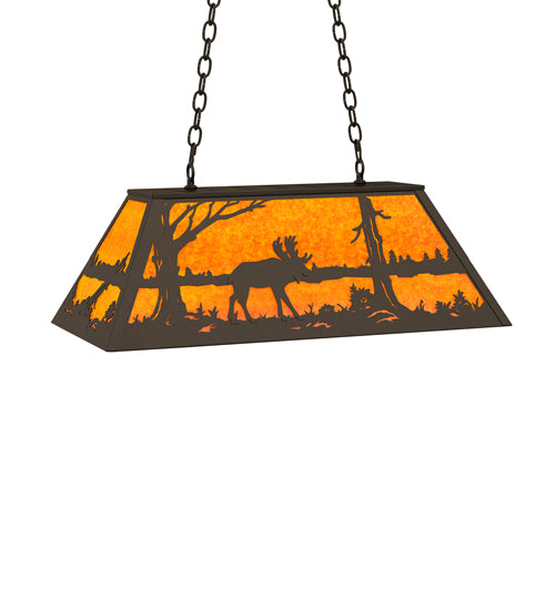 Meyda Tiffany Moose At Lake 234279 Pendant Light - Oil Rubbed Bronze