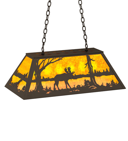 Meyda Tiffany Moose At Lake 234279 Pendant Light - Oil Rubbed Bronze