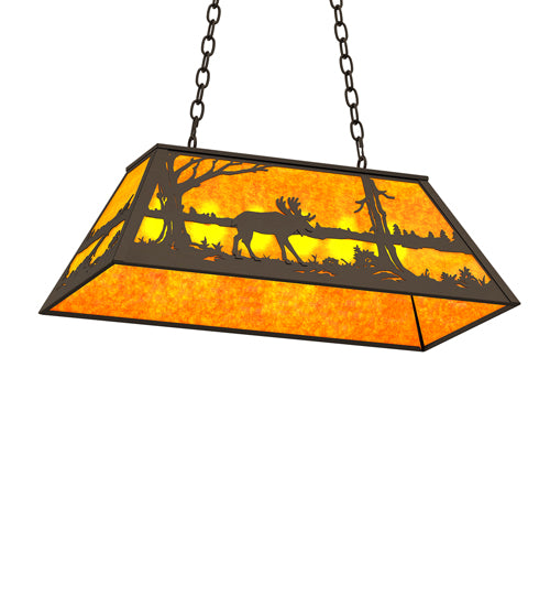 Meyda Tiffany Moose At Lake 234279 Pendant Light - Oil Rubbed Bronze