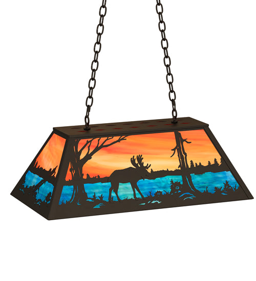 Meyda Tiffany Moose At Lake 234281 Pendant Light - Oil Rubbed Bronze