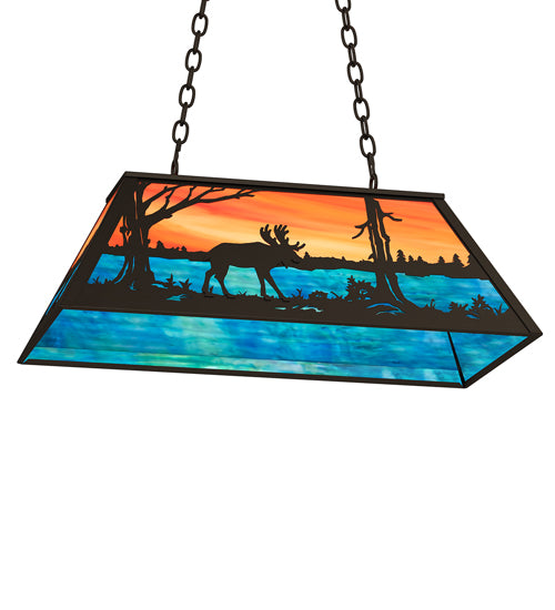 Meyda Tiffany Moose At Lake 234281 Pendant Light - Oil Rubbed Bronze
