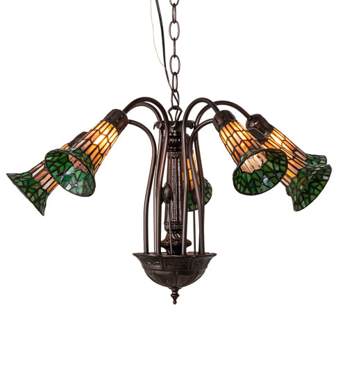Meyda Tiffany Stained Glass Pond Lily 236530 Chandelier Light - Mahogany Bronze
