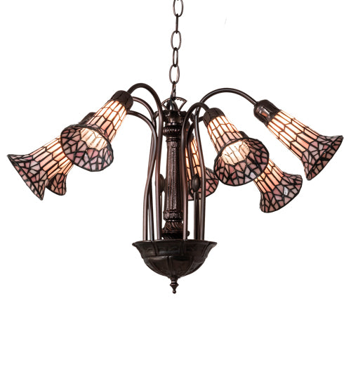 Meyda Tiffany Stained Glass Pond Lily 236532 Chandelier Light - Mahogany Bronze