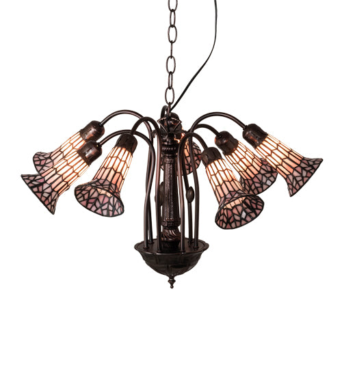 Meyda Tiffany Stained Glass Pond Lily 236532 Chandelier Light - Mahogany Bronze