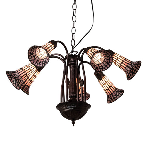 Meyda Tiffany Stained Glass Pond Lily 236532 Chandelier Light - Mahogany Bronze