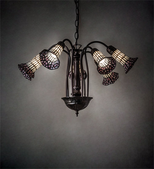 Meyda Tiffany Stained Glass Pond Lily 236533 Chandelier Light - Mahogany Bronze