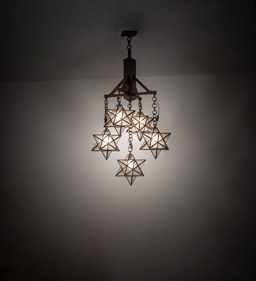 Meyda Tiffany Moravian Star 237620 Chandelier Light - Mahogany Bronze