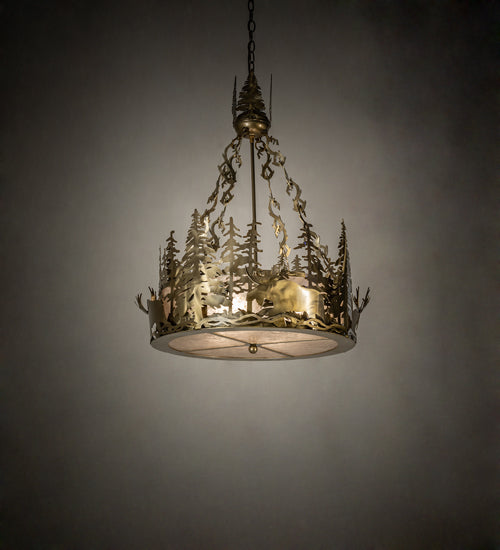 Meyda Tiffany Moose At Dusk 237894 Pendant Light - Brass Tint