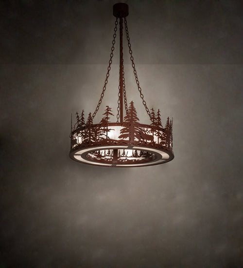 Meyda Tiffany Elk At Dusk 238683 Pendant Light - Rust