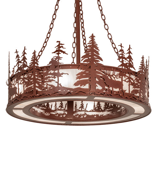 Meyda Tiffany Elk At Dusk 238683 Pendant Light - Rust