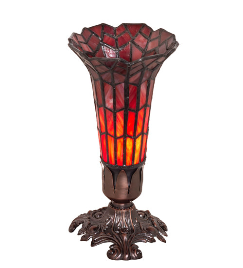 Meyda Tiffany Lighting 239057 Stained Glass Pond Lily Mini Lamp Lamp Bronze / Dark