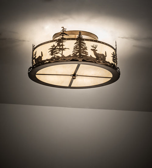 Meyda Tiffany Deer At Dusk 239334 Ceiling Light - Antique Copper