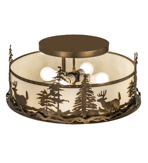 Meyda Tiffany Deer At Dusk 239334 Ceiling Light - Antique Copper