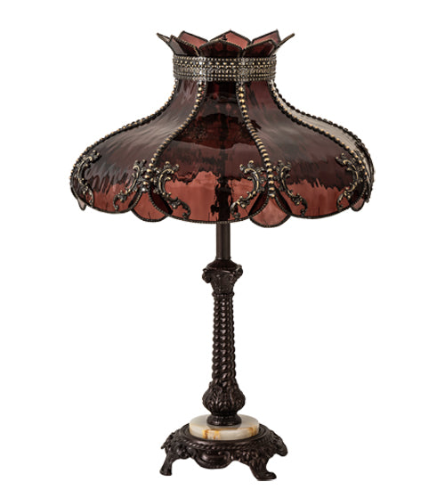 Meyda Tiffany Lighting 240466 Elizabeth Two Light Table Lamp Lamp Bronze / Dark