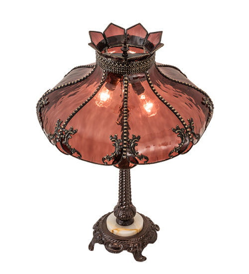Meyda Tiffany Lighting 240466 Elizabeth Two Light Table Lamp Lamp Bronze / Dark