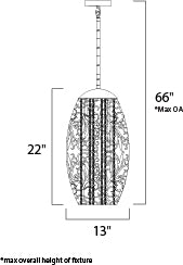 Maxim Arabesque 24151BCGS Pendant Light - Golden Silver