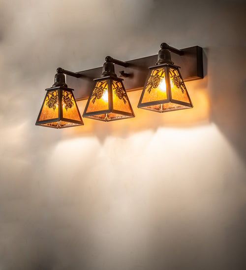 Meyda Tiffany Winter Pine 241799 Bath Vanity Light 28 in. wide - Cafe-Noir