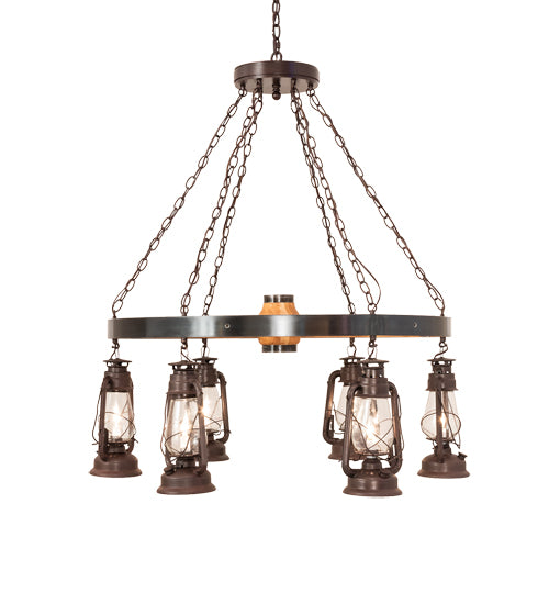 Meyda Tiffany Miners Lantern 242013 Chandelier Light - Rust