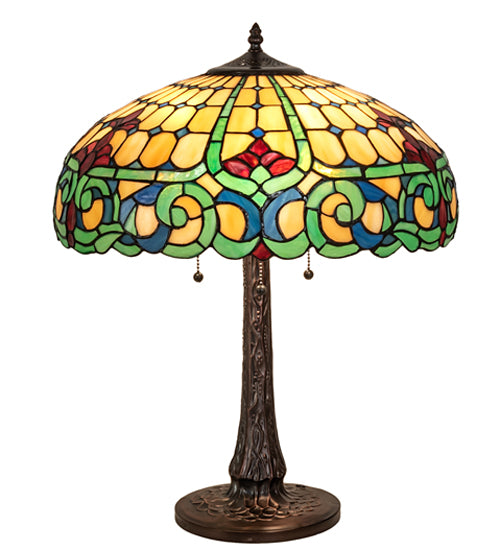 Meyda Tiffany Lighting 242088 Duffner & Kimberly Colonial Three Light Table Lamp Lamp Bronze / Dark