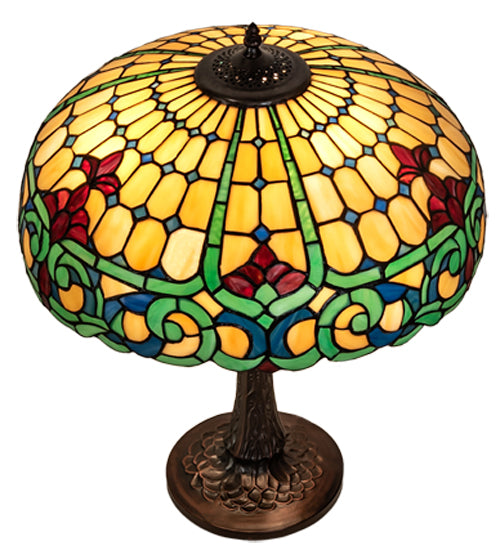 Meyda Tiffany Lighting 242088 Duffner & Kimberly Colonial Three Light Table Lamp Lamp Bronze / Dark