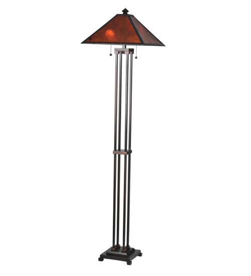 Meyda Tiffany Lighting 24218 Sutter Two Light Floor Lamp Lamp Bronze / Dark