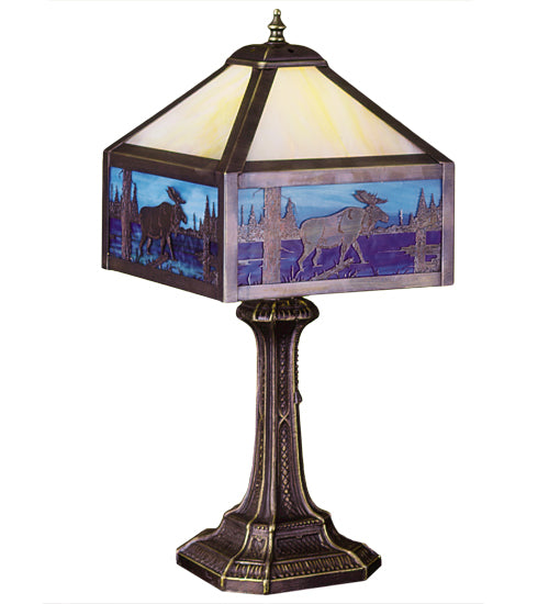 Meyda Tiffany Lighting 24242 Moose Creek One Light Table Lamp Lamp Bronze / Dark