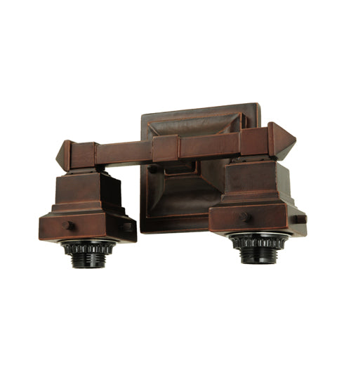 Meyda Tiffany Lighting 24277 Mission Two Light Wall Sconce Hardware Utility Light Bronze / Dark